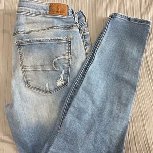 Light wash, American Eagle jeans.